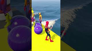 Spider-Man vs Ragdolls & Color Minions in GTA 6 Epic Jumps & Fails - Episode 15 #shorts #gtav