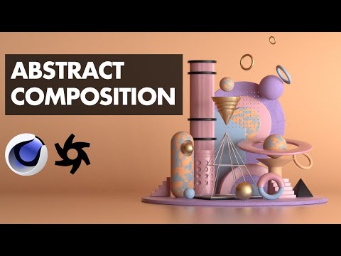Abstract Composition 3D Modeling, Studio Lighting & Rendering - Cinema 4D Octane Render 3