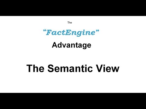 Semantic View and the FactEngine Advantage