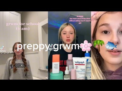 preppy tiktok grwm🫶💗✨️