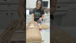 Dividing up 25 lbs of wheat berries