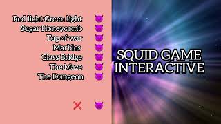 Squid game interactive menu