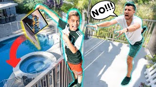 DROPPING MY DADS MACBOOK OVER BALCONY! **Father's Day PRANK** | The Royalty Family