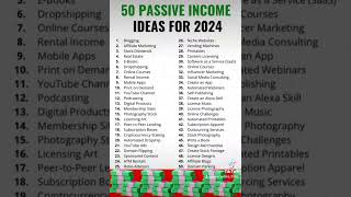 50 Passive Income Ideas For 2024 #makemoneyonline #shortsfeed
