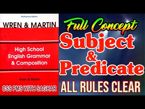 Subject and Predicate Analysis||Lecture 1||Wren and Martin's series #css #cssenglish #wrenandmartin