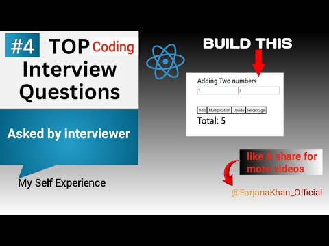 Add, Mul, Div, Sub React Coding Interview Questions & Answers | Self Experience | By Farjana Khan