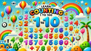 Learn Numbers 1 to 100 | बच्चों के लिए आसान गिनती | 1 to 100 Counting for Kids | #counting #123
