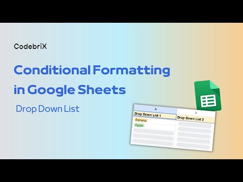 Conditional Formatting in Google Sheets - Drop Down List