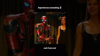 Superheroes unmasking 🗿 #avengers #marvel #spiderman #shorts