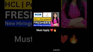 Biggest Off Campus Hirings 🔥🔥 #jobsearch #offcampusjobs #trendingshorts #hcl #hiring