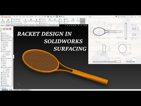 Racket Design in SOLIDWORKS. #SolidworksTutorials
