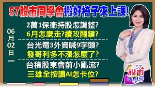央行獵鷹？不買股就走！打臉總裁？外資大賣538億三大外資喊台光電900？台積電破月線快上車？黃仁勳賣股只聞樓梯響！AI股反應過頭？錯殺了？《57股市同學會》陳明君 吳岳展 鄭偉群 鄧尚維