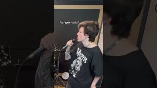 Singer is SHOCKED when he lets a girl sing his part at band practice 😳🔥 #rockmusic #rockband #emo