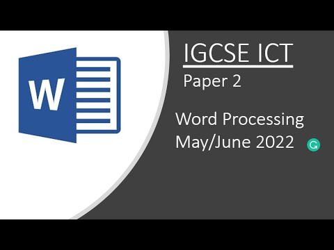 ICT IGCSE Paper 2 May June 2022 21 Document Production Word Part 1