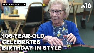 106-year-old-celebrates birthday with classic car escort and poker club
