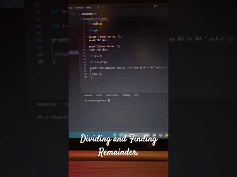 C Programming: Dividing and Finding Remainder. #CProgramming #ModulusOperator #teachingmathematics