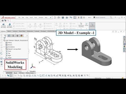 Part Modeling - Example 1. #solidworks #engineeringdrawing #3dmodeling #cad #technicalvideo