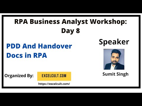 PDD (Process Design Document) and Hand Over Docs in RPA