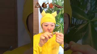 Pikachu's ASMR Stretchy Poopy Gum 💩🤮🌈🎶 #shorts #humor #funny