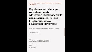 Regulatory and strategic considerations for addressing immunogenicity and related res... | RTCL.TV