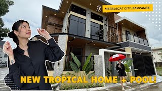 House Tour #31 | Pampanga's NEW Modern Tropical Home with Pool! - Must See! #realestate #housetour