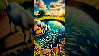A goat ate the fish #viralvideo #shortvideo #aitricks