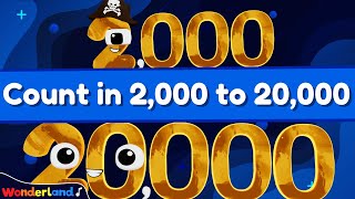 Wonderland Songs: Count in 2,000 to 20,000 | Counting Thousands As We Fly By | Kids Songs
