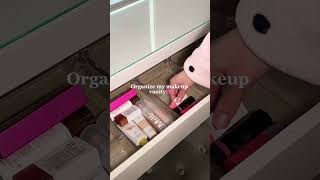 Organize my makeup vanity with me🎀💗