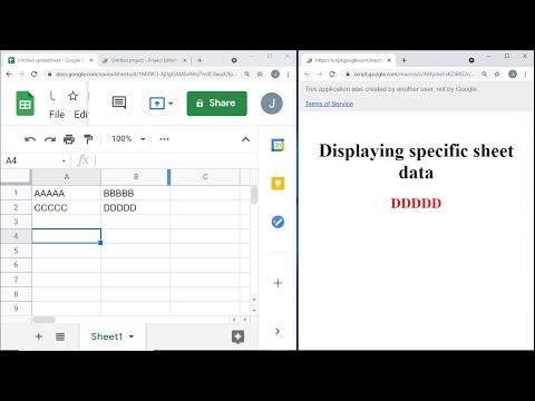 How to display specific sheet data on webpage?