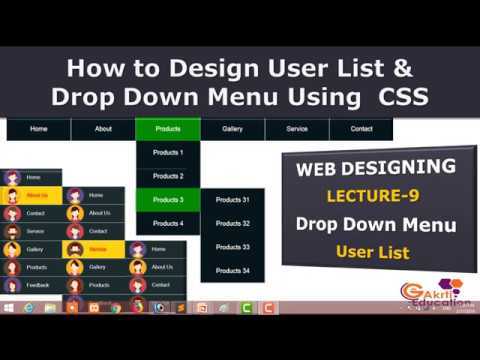 Lceture 9.2 Vertical Drop Down Menus using HTML & CSS