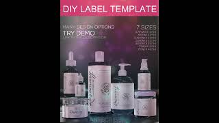 Minimalist 1oz 2oz 4oz Dropper Bottle Label Set | DIY Moisturizer Label Template | Beauty Labels DIY