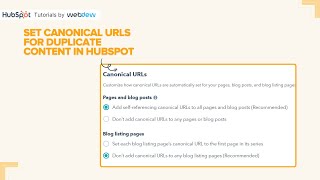 How to set canonical URLs for duplicate content in HubSpot