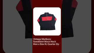 Vintage Marlboro Sweatshirt Mock Neck Men's Size XL Quarter Zip