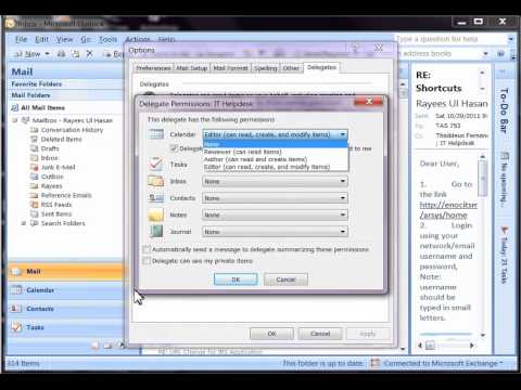 Delegate Access in Microsoft Outlook