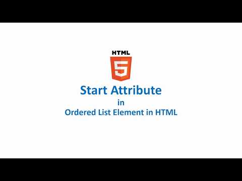 Start Attribute in Ordered List Element in HTML