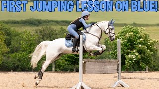 FIRST JUMPING LESSON ON BLUE!