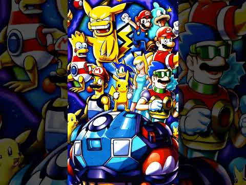 LIVE POSTER UNITED UNIVERSE PAC-MAN SIMPSONS + BARBIE + FUTURAMA + SUPER MARIO + POKEMON + SONIC AI