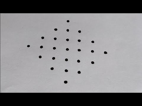 7×1 straight line dots rangoli || 7 చుక్కలు సరి చుక్క 1 వచ్చే వరకు