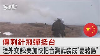 傳刺針飛彈抵台 陸外交部:美加快把台灣武裝成「豪豬島」｜TVBS新聞