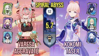 C1 Varesa Aggravate + C0 Kokomi Taser | Spiral Abyss 5.7 | Genshin Impact
