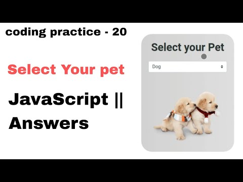 Select Your Pet||Coding Practice - 20||Javascript||ccbp||Answers.