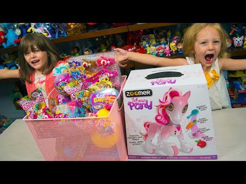 HUGE Zoomer Show Pony Surprise Toys Blind Bags Pikmi Pops Eggs Horse Toy for Girls Kinder Playtime