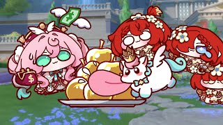 Tribbie wants to ride Little Ika but there isn't enough space! Hyacine will find a way for you!