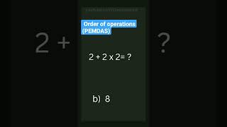 Order of Operations (PEMDAS) #shorts #maths #arithmetic #algebra #mathematics
