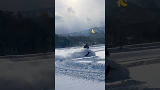 冬の遊びバナナボート #powder#japow#shorts#snow#banana