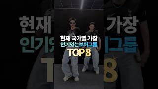 현재 국가별 가장 인기있는 보이그룹 TOP8