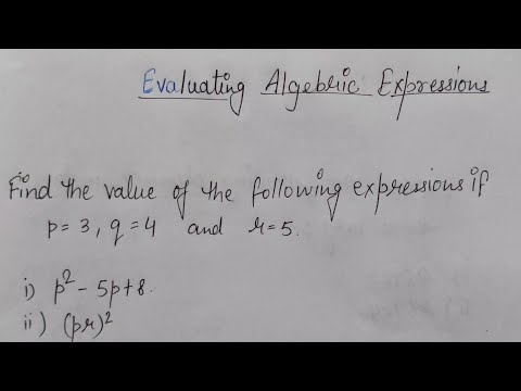 Topic - Algebra / How to evaluating Algebric Expression /Homeworkcorner