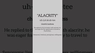 "ALACRITY" Lets learn and grow Daily Vocabulary  @EnglishConnectionByKanchan
