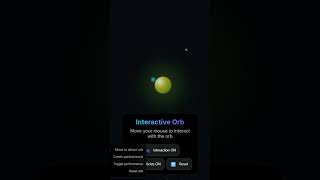 Interactive Orb Animation | 3D Hover Motion & Magnetic Glow Effect #htmlcss