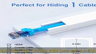 125in Cord Hider - Yecaye One-Cord Channel Cable Concealer - Cord Cover Wall - Easy Install Cable M